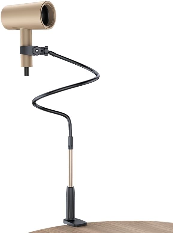 Dog Hair Dryer Stand Holder - Adjustable 31.5" Heavy Duty Blow Dryer Mount, Hands Free Pet Grooming Tool for Dogs with Secure Clamp, Fits Most Hair Dryers (Black)