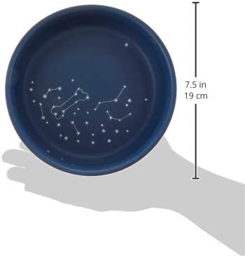 Fringe Studio Stoneware Pet Bowl, Medium, Celestial (479007), Dark Blue, Dishwasher & microwave safe