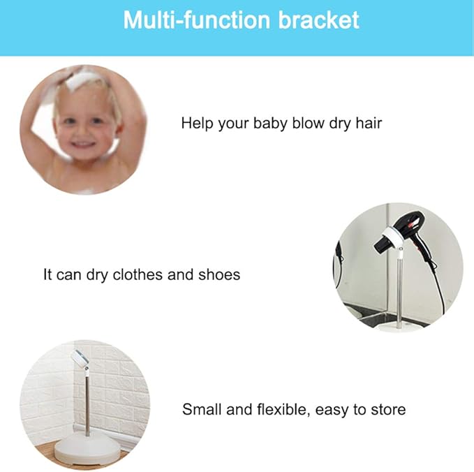 Pet Hair Dryer Holder,180 Degrees Rotatable Hands-Free Retractable Hair Dryer Stand, Dog Cat Grooming Table Hair Dryer Stand Holder Hands Stable Pet Supplies