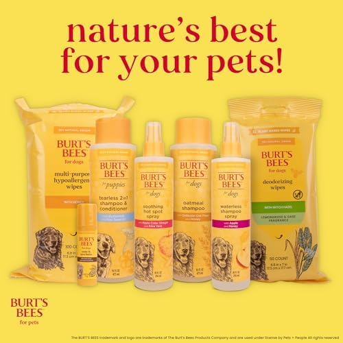 Burt's Bees for Pets Natural Ear Cleaner for Dogs with Peppermint and Witch Hazel, 99.7% Natural Origin Formula, Dog Ear Cleaning Solution for Dogs and Puppies, 4 Fl Oz - 24 Pack
