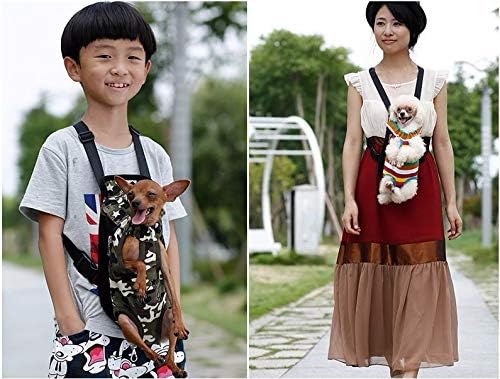 Dog Carrier Legs Out Front Pet Carrier Backpack Adjustable Puppy Cat Small Bag with Shoulder Strap and Sling for Traveling Hiking Camping Outdoor(Camouflage l