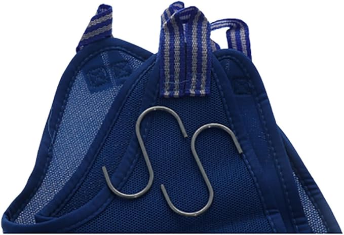 Pokinge Dog Grooming Hammock,Soft Hanging Pet Restraint Bag Fixed Bag Trimming with Hooks Dog Holder for Nail Trimming Pet Beauty Hammock for Cats & Dogs(L,Blue)