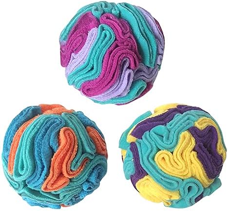 fouFIT Hide n Seek Snuffle Balls Nosework Toy for Dogs, Pink/Purple, Large 6"