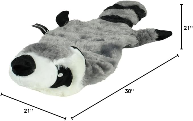 Hyper Pet Critter Skinz Super Squeaker Raccoon Stuffing Free Plush Soft Dog Toy, Extra Large, Pack of 1