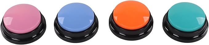 Sanpyl Dog Buttons for Communication, Voice Recording Buttons 30 Seconds Record Pet Training Buzzer, Dog Talking Set 4 Packs, Easy to Press, Funny Dog Cat Pet Training