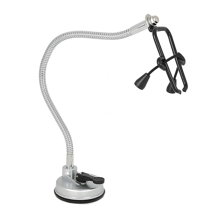 Adjustable Hair Dryer Holder Stand, 360 Degree Freely Rotation Hair Dryer Wall Universal Holder, Hands Hair Blower Stand with Suction Cup