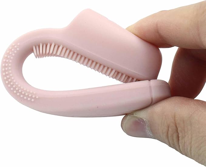 3 Pack Dog Finger Toothbrush, Food Grade Silicone Finger Toothbrush Soft Bristles for Gentle Cleaning(Pink, Purple, Grey)