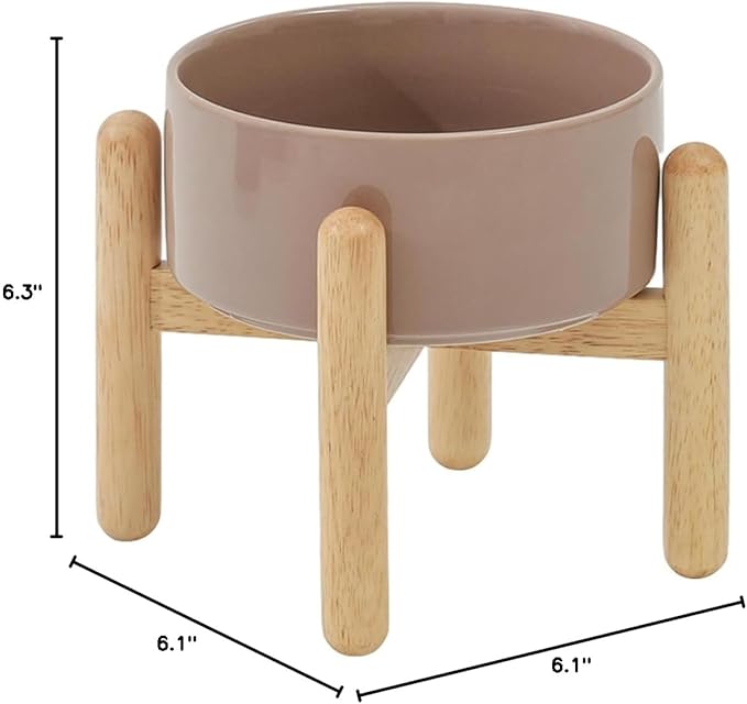 Havniva 6.1inch Ceramic Raised Dog Bowl with Stand, Elevated Dog Bowls for Small and Medium Breed Dog Food and Water Bowl Non-Slip Dog Dish Large Capacity Feeding Pet Water Bowl