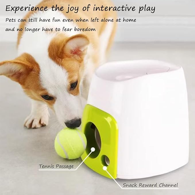 Dog Tennis Ball Treat Toy, Interactive Food Reward Ball for Dogs, Non-Toxic Self-Play Chew Toy for Boredom Relief, Teething & Mental Enrichment