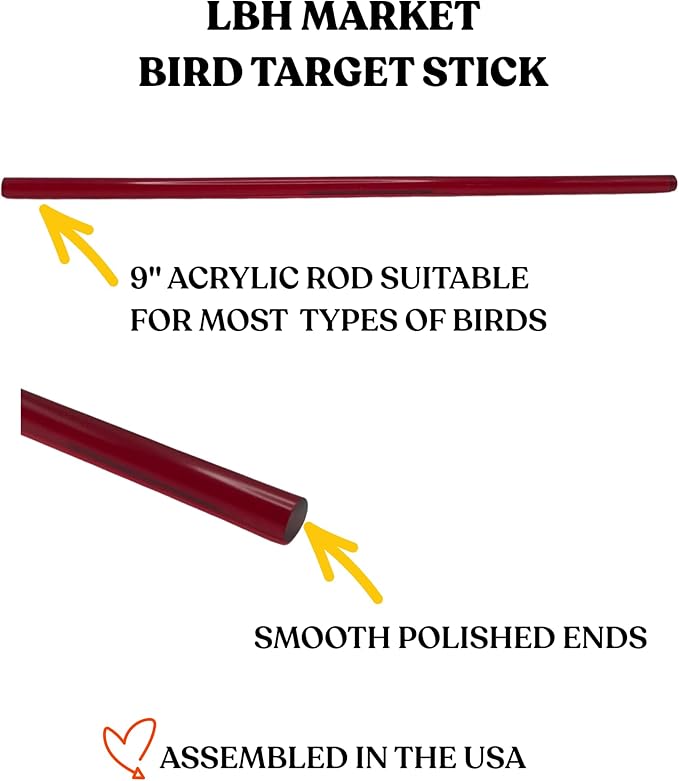 LBH MARKET Bird Clicker Training Kit with Target Stick, Red or Yellow, Professional Training Set for All Bird Breeds (Red)