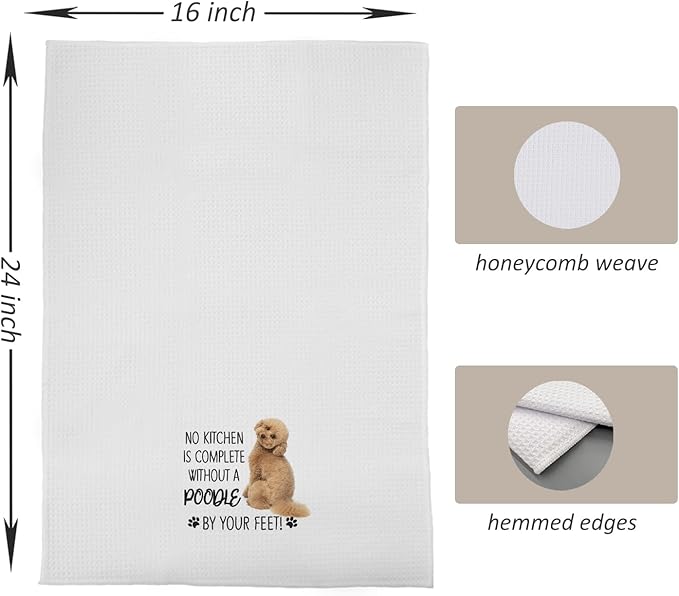 Poodle Dog Kitchen Towels - Women's Gifts, Mom Gifts, Complete Kitchen with Poodle Decor Towels, 16x24
