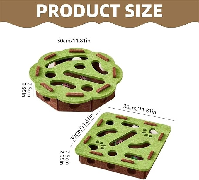 2026 New Cat Nail File Enrichment Box,Cat Scratch Puzzle Enrichment Box,Interactive Cats Toy with 3 Bell Balls for Indoor Cats Self Play,Encourages Hunting Instincts (C)