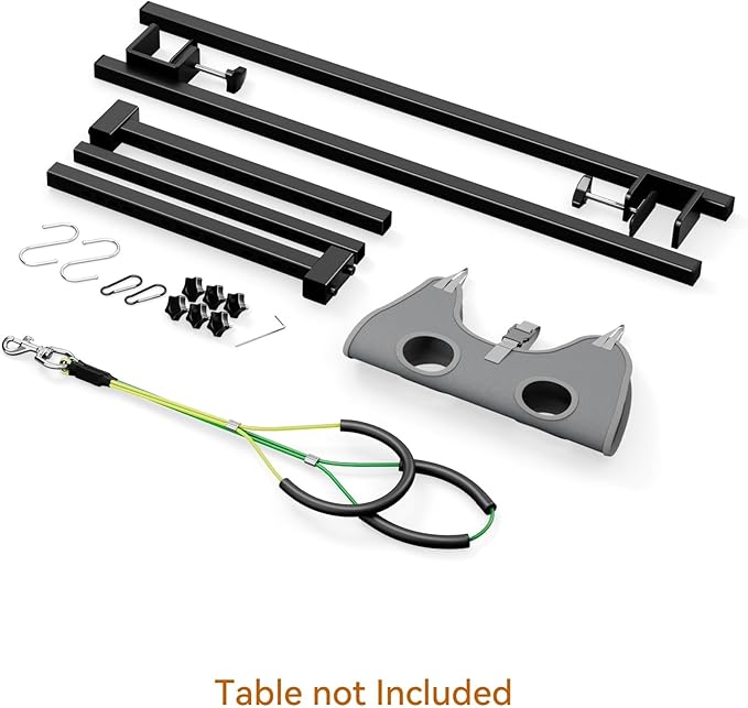 Dog Grooming Arm for Table, M Size, Adjustable 42" Height & 31"–43" Width, H-Shape Stable Grooming Stand, Clamp Fits up to 2.76", with Hammock & 2 Nooses for Home Grooming & Nail Trimming