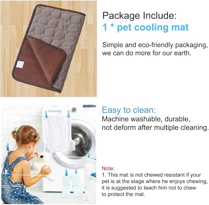 Coppthinktu Dog Cooling Mat for Dogs Self Cooling, Summer Dog Cooling Pad for Small Medium Large Dogs Cats, Pet Ice Silk Blankets Sleeping Mat, Outdoor Dog Self Cooling Crate Mats Washable Portable
