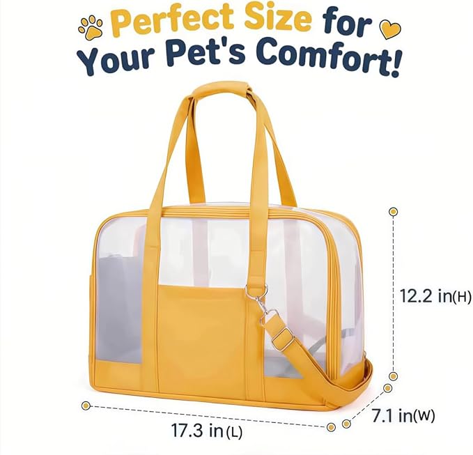Dog Purse Carrier for Small Dogs-Pet Carrier Purse for Kitty and Puppy Soft Sided Carrier with Breathable Mesh Lightweight Pet Carrier Sling for Outing Travel Vet-Yellow