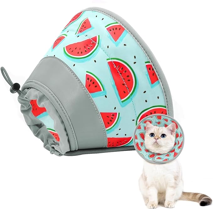 Cat Cone Collar Soft to Stop Licking, Adjustable, Foldable Lightweight Kitten Cones After Surgery Recovery for Cats & Kittens, Cat Cone Alternative, Easy Eating (Blue, L)
