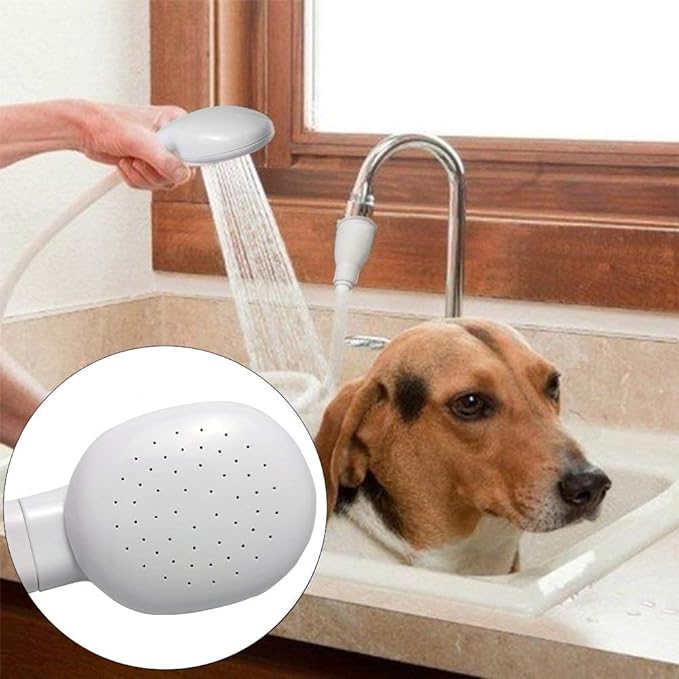 Portable Shampoo Sink Spray Hose, Faucet Attachment with Nozzle for Hair Washing, Baby & Pet Bathing, Vegetable Rinsing, White (White, 3M/9.84FT)
