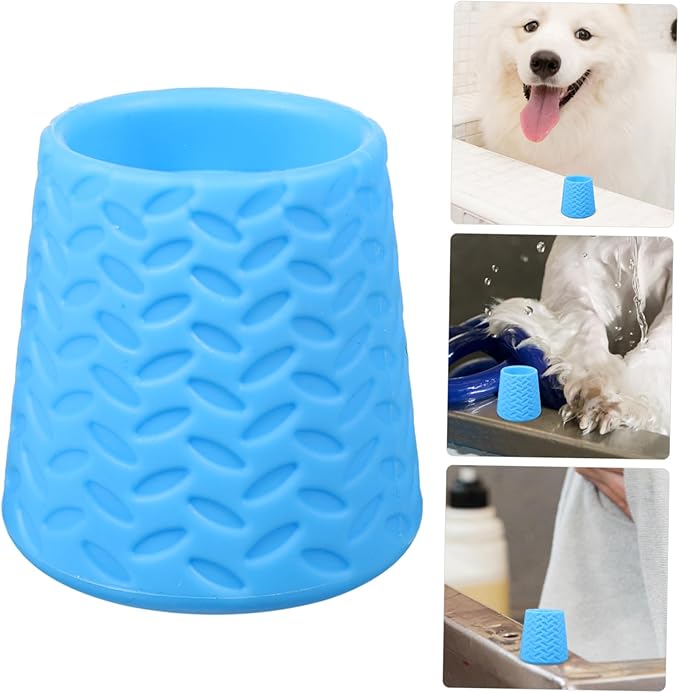 Toyvian 1Pcs Portable Dog Shower Sprayer Outdoor Pet Cleaning Tool with Soft Silicone Head for and Skin Care for Outdoor Adventures and Grooming Needs Blue