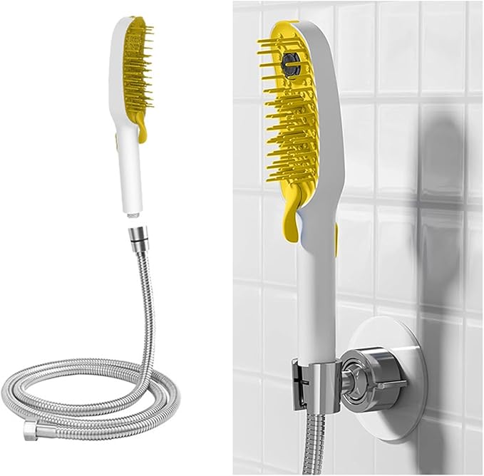 Pet Bathing Attachment with Comb and Smooth Rubber Tip for Mild Fits Common 1/2 Inch Thread Outdoor Indoor Application ABS Pet Bathing Sprayer
