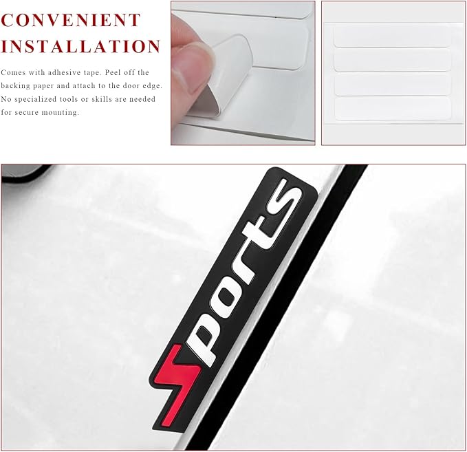 4 PCS Car Door Protector, Waterproof Sports Auto Door Edge Guards Self-Adhesive Trim Strip, Universal Vehicle Door Edge Protectors Exterior Accessories for Most Vehicles