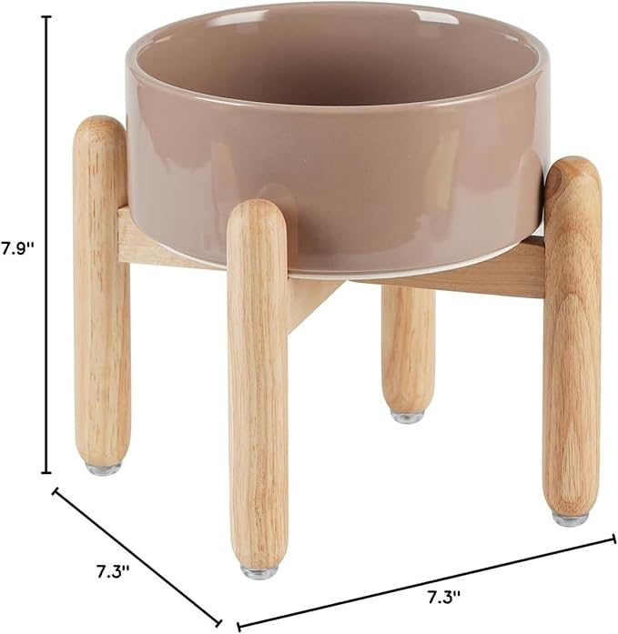 Havniva 7.3inch Ceramic Raised Dog Bowl with Stand, Elevated Dog Bowls for Medium Breed Dog Food and Water Bowl Non-Slip Dog Dish Large Capacity Feeding Pet Water Bowl