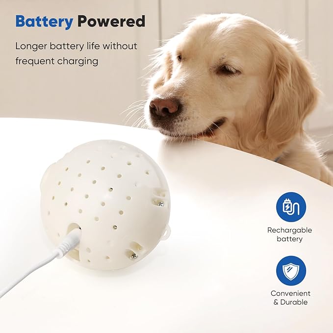 Petbobi Interactive Dog Toys Ball, USB Rechargeable Moving Dog Toy with Barking Sounds, Plush Monster Ball with Washable Cover, 4.9" Pet Toy for Small & Medium Dogs, Christmas & Birthday Gift