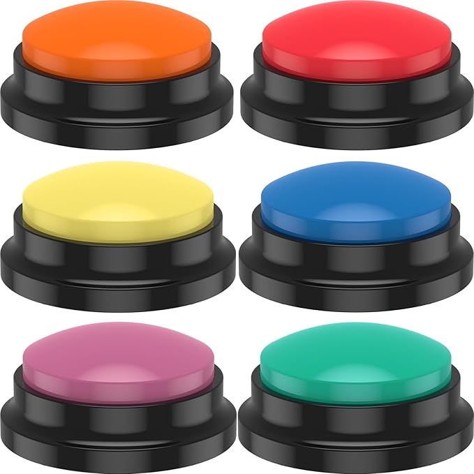 6Pcs Dog Talking Button Recordable Dog Communication Button Colorful Pet Training Buttons for Dogs Pets Speech Home,Battery Powered