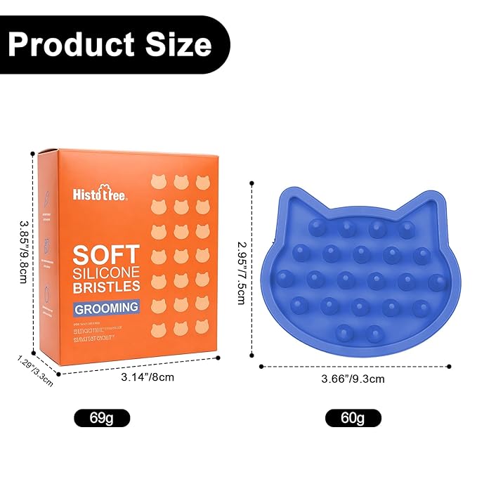 Blue Cat-Shaped Dog Shampoo Brush Dog Washing Brush Massage Bath Brush for Dogs Cats Remove Loose Hair Knots Gentle Pet Grooming Tool Deep Cleansing
