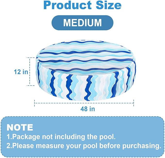 Foldable Dog Pool Cover – Waterproof Round Pet Dog Kiddie Bath Tub Lid Cover, Fit for 32/48/63 Inch Pools, Outdoor Portable Puppy Pool Accessories with Drawstring