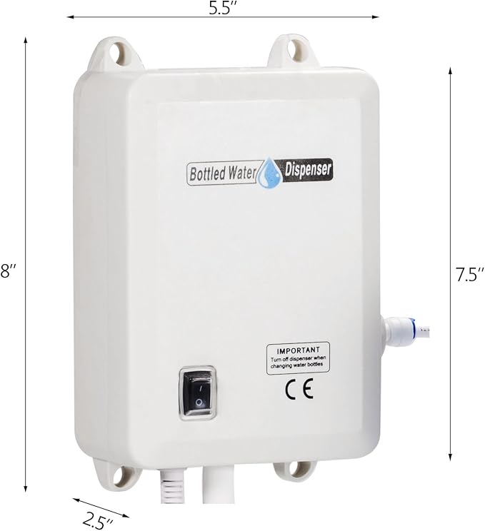 VEVOR Bottled Water Dispenser Pump System, 5 Gallon Dispensing System, Automatic Electric Water Dispenser, Single Inlet Water Jug Pump, Compatible Use with Coffee/Tea Machine, Refrigerator, Ice Maker