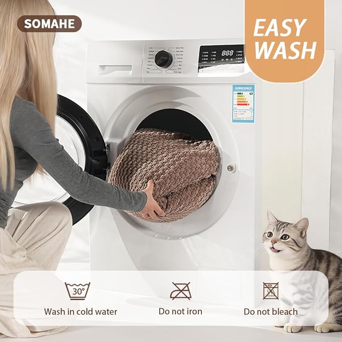 SOMAHE Cat & Dog Bed Mat, Soft Plush Flat Cat Bed with Non-Slip Bottom, 1.2" Thick All-Season Kneading Cushion, Machine Washable Pet Bed for Cats & Small Dogs 20×27Inch, Coffee