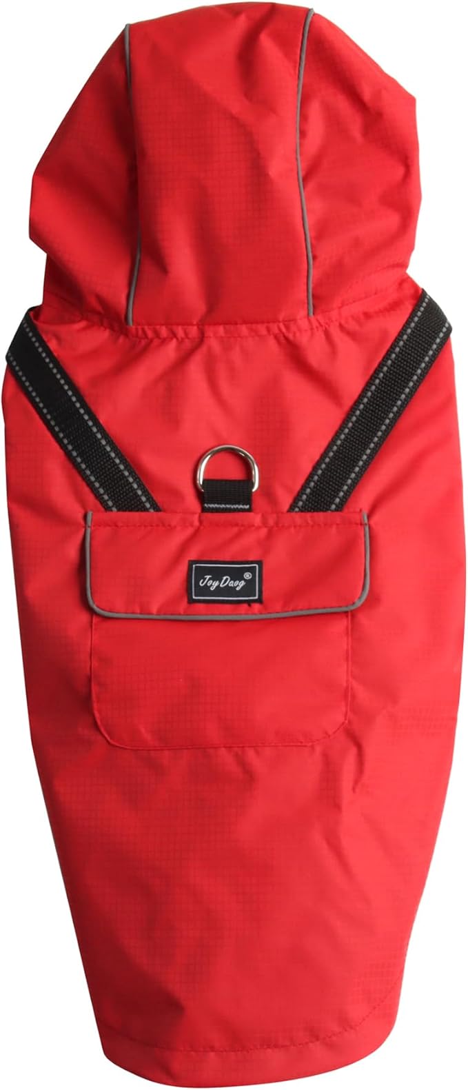 JoyDaog Premium Dog Raincoat with Hood for Extra Small Dogs,Outdoor Sports Waterproof Dog Rain Jacket,Puppy Raincoat with Pockets,Red XS