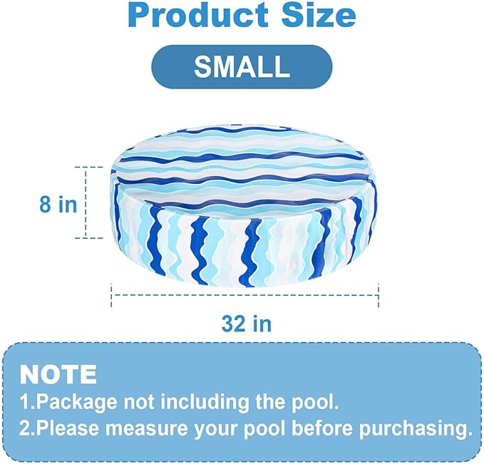 Foldable Dog Pool Cover – Waterproof Round Pet Dog Kiddie Bath Tub Lid Cover, Fit for 32/48/63 Inch Pools, Outdoor Portable Puppy Pool Accessories with Drawstring