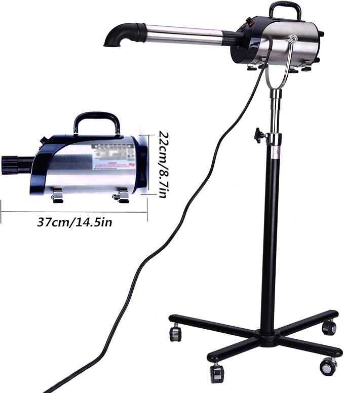 2800W Dog Dryer with Vertical Stand, Dog Blow Dryer for Grooming with Stepless Adjustable Speed and Temperature Control, Force Pet Dryers for Dog Grooming for Private and Business Use