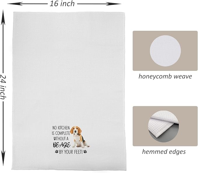 Beagle Dog Kitchen Towels - Beagle Gifts for Women Lovers, No Kitchen is Complete Without a Dog Hand Dish Towels, 16x24