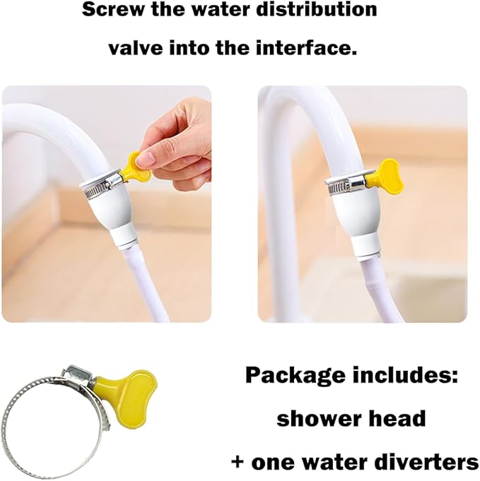 5m/16.4ft Sink Spray Hose Portable Faucet Sprayer Garden, Shampoo Sprayer Handheld Shower Head Spray Hose for Pets, Bathing Baby, Washing Hair, Rinsing Vegetables
