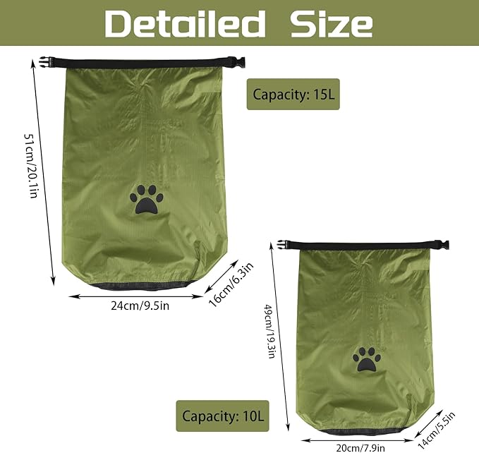 Pet Food Storage Bags,2 Pack Dog Food Travel Container, Portable Dog Food Carrier, with 2Pack Collapsible Dog Travel Bowls, for Container Bag for Camping & Dogs Boarding - Keeps Food Fresh