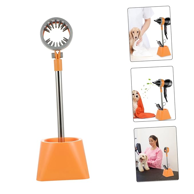 Durable Floor-standing Hair Dryer Stand Practical Hair Dryer Rack with Strong Suction Space-saving Storage for Home Use and Pet Drying
