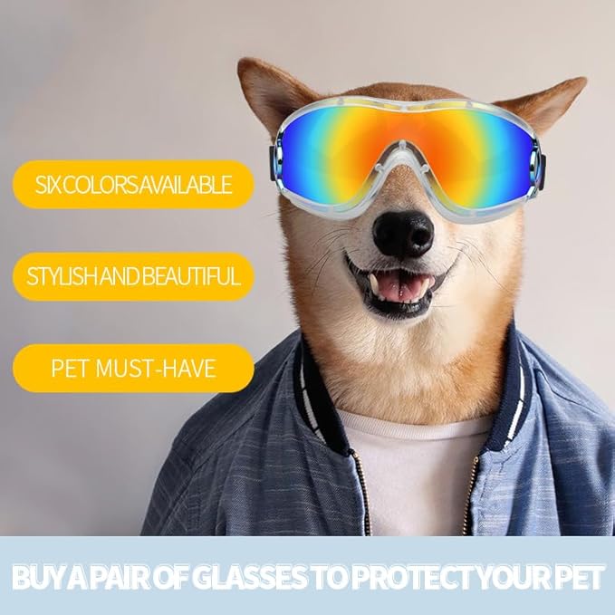 SANPLMG Dog Soft Sunglasses,Pet Goggles,Flexible Frame,Wind Proof,Dust Proof,Eye Protection,with Adjustable Straps,for Medium Dogs,for Long Snout Dogs Cycling,Ski,Motorcycle(1pack) (Pink/Dark Gray)
