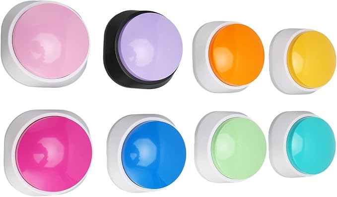 Focket Dog Talking Buttons, 30-Second Voice Recording Clear Sound Recordable Pet Buttons, Pet Training Buzzers with 8-Color Set for Dog and Cat Communication Training Starter Pack Easy