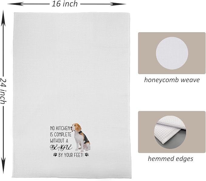 Beagle Gifts Kitchen Towels, Beagle Gifts for Women, Dog Mom Gifts, Beagle Dog Dish Towels Tea Towels for Kitchen, Dog Kitchen Towels for Dog Lovers, Dog Kitchen Decor, 16x24 Inches Set of 2