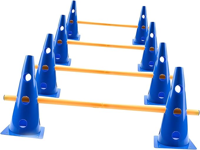 Dog Agility Hurdle Cone Set Cone and Pole for Soccer Fitness Basketball