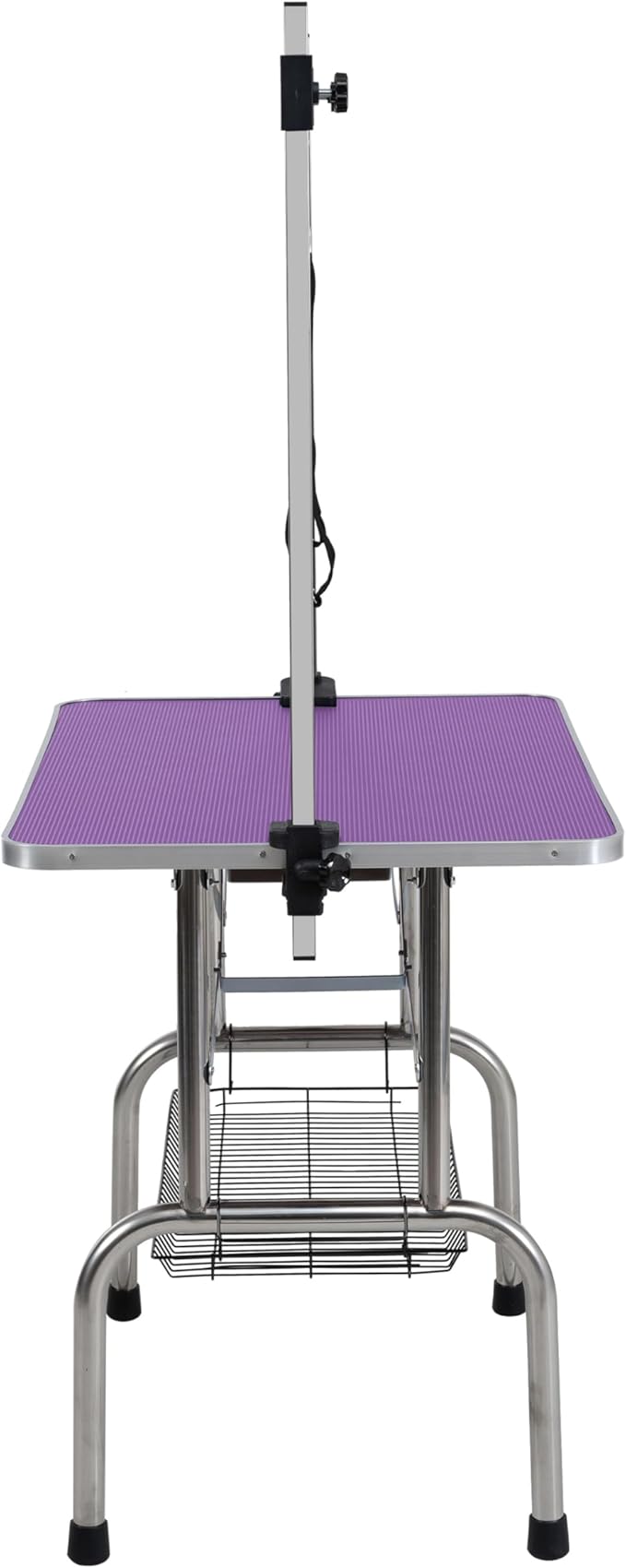 Professional Dog Pet Grooming Table Adjustable Heavy Duty Portable w/Arm & Noose & Mesh Tray (Purple, 42")