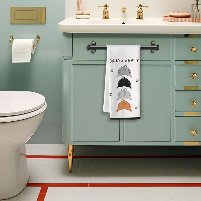 Fun Decorative Kitchen Hand Towels, Gifts for Cat Lovers-Quick-Drying Decorative Design Hand Towels for Cooking, Bathroom Decor - Purrfect Funny Gifts for Cat Lovers for Women