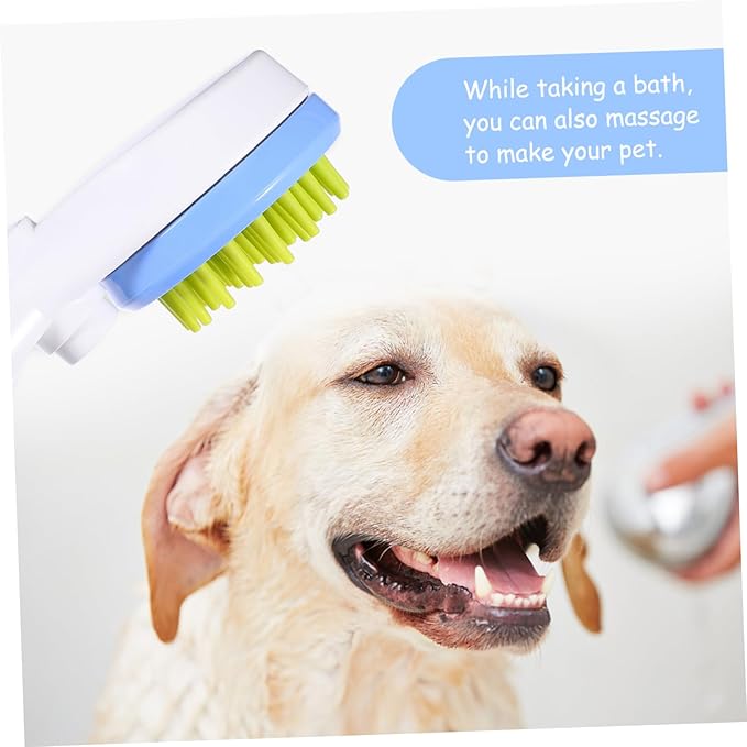 ibasenice Portable Dog Shower Sprayer with Hose Pet Bathing Massage Brush for Puppies Handheld Grooming Tool for Efficient Water and Shampoo Use Comfortable Pet Bathing Experience