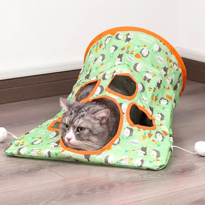 Cat Sack Hide & Seek Tunnel Bags - Interactive Cat Toy with Plush Ball & Crinkle Paper