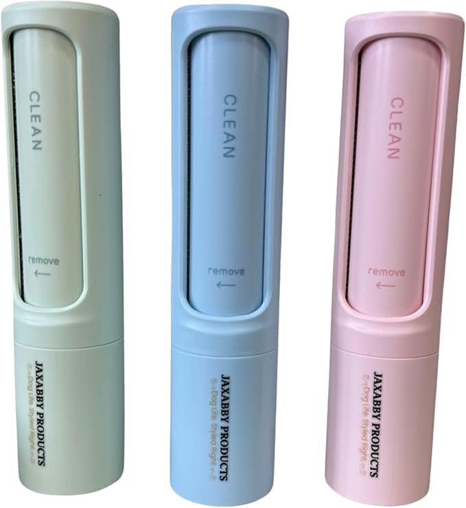 Jaxabby Products Reusable Pet Hair Cleanup Kit ā 3-Piece Fabric Hair Remover Set for Clothes, Furniture & Car Interiors ā Washable Reusable Lint Roller Alternative (Pastel Blue)