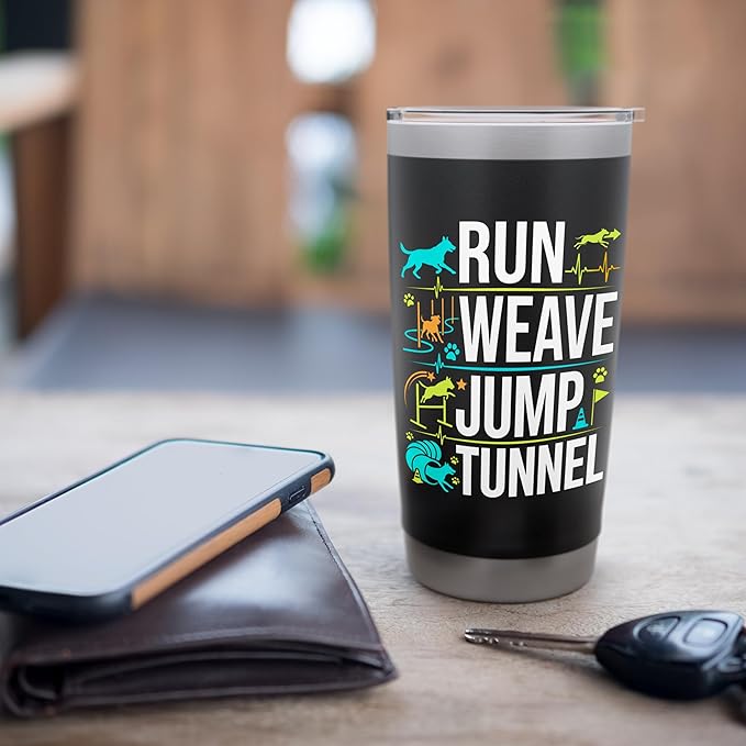 Run Weave Jump Tunnel Dog Agility Stainless Steel Insulated Tumbler
