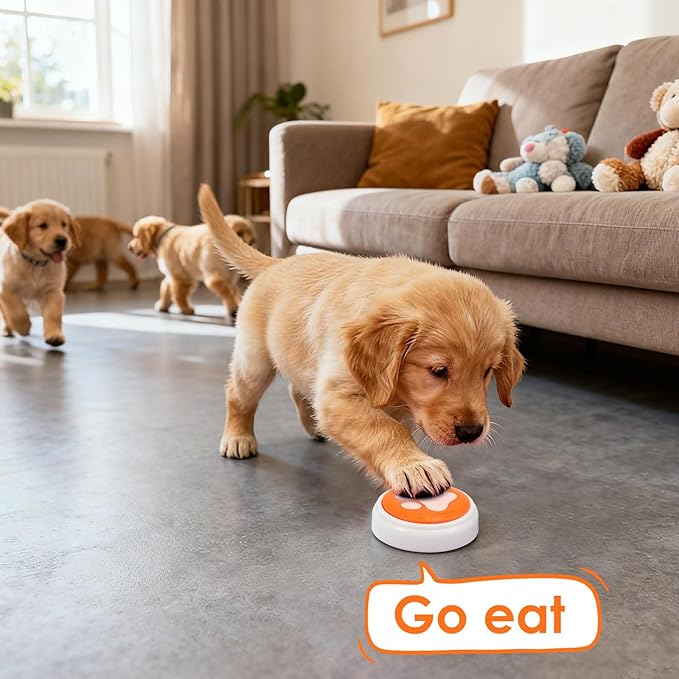 Set of 4 Dog Buttons for Communication, Voice Recording Button, Pet Interactivity 30 Second Record Button, Recordable Training Talking Buttons Starter Set, Communication Pet Training Buzzer