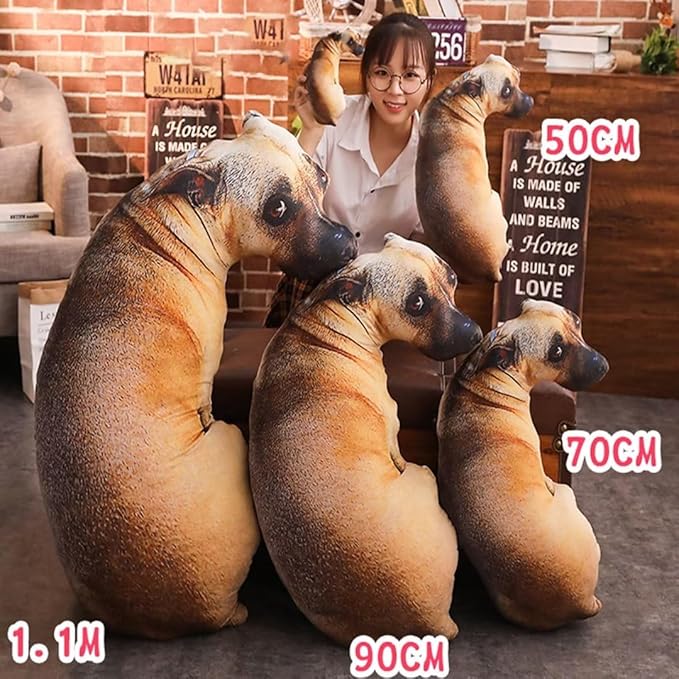 Dog Pillow 3D Simulation Dog Shaped Pillow, 27.6" Funny Shiba Inu Dog Plush Pillow Dog Stuffed Animal Pillow Chair Cushion for Home Decor